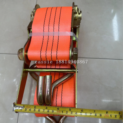 Aluminum Handle 4-Inch 10-Ton Tensile Polyester Transport Binder Trailer Belt Hoisting Rope Rope Fastener Double Hook
