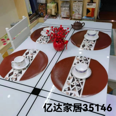 Factory Direct Sales 2023 New PVC Imitation Leather Placemat, Heat Proof Mat