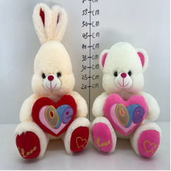 Cute Plush Toy Heart-Hugging Rabbit Love Bear Leather Phone Case Doll Ragdoll Sleeping Leg-Supporting Factory Direct Sales