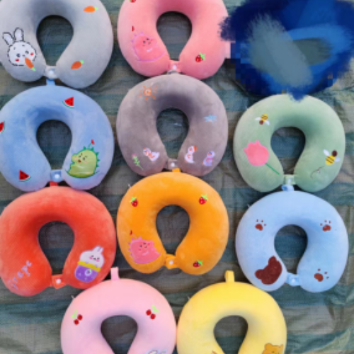 neck pillow u-shaped pillow memory foam afternoon nap pillow plush toy slow rebound protective round neck pillow stripes