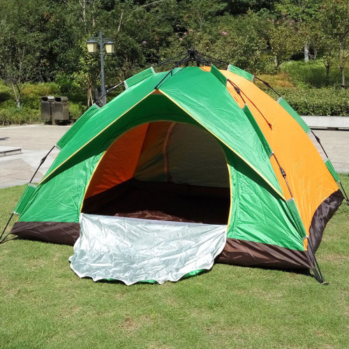 低价促销3-4人自动遮阳广告野营户外纤维拉绳帐篷旅游帐篷