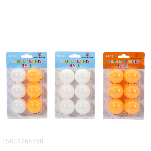 Table Tennis Wholesale 6PCs Single Suction Card Yellow White Table Tennis Pp Ball