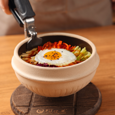 High Temperature Resistant Open Fire Ceramic Casserole Korean Cuisine Traditional Bibimbap Stone Pot Soybean Paste Soup Pot