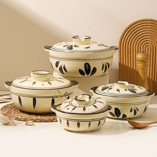 日式砂锅家用燃气煤气灶专用砂锅耐高温干烧不裂陶瓷煲汤土锅炖锅