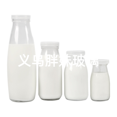 Wholesale Glass a Bottle of Yogurt Fresh Milk Cup 200 Ml250ml500ml Dedicated to Milk Bars Milk Bottle with Lid