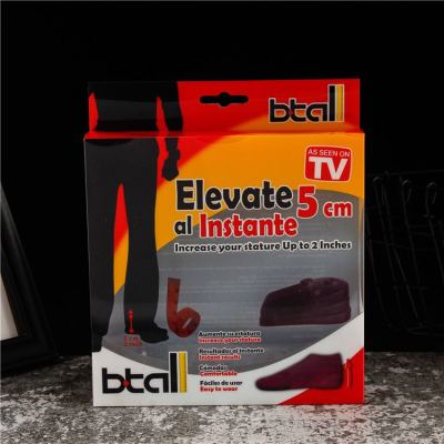 Btall New Elevate Instante Silicone Insole Transparent Invisible Heel Pad Pvc Packaging