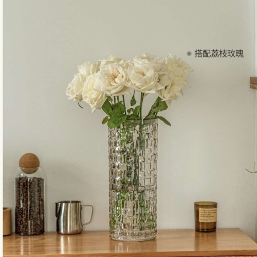 rattan series creative upscale transparent gss vase home daily ornament decoration flower arrangement dried flower factory wholesale