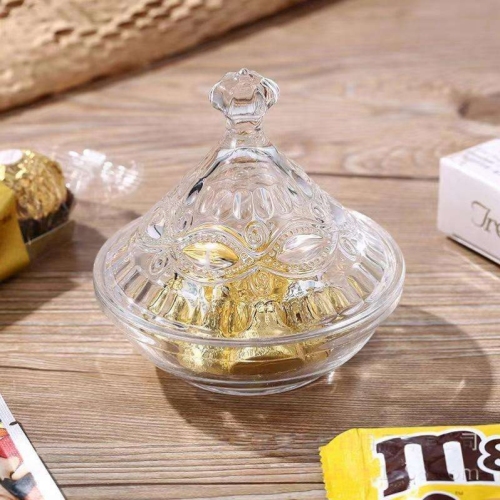 european-style luxury crystal gss sugar bowl storage jar jewelry candy sna jar household american decoration ornaments with lid