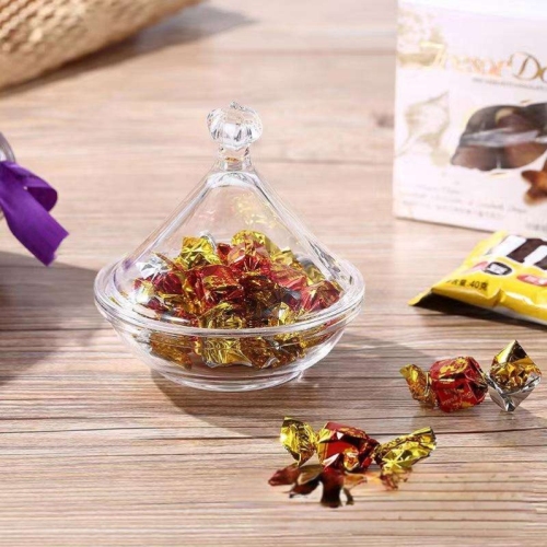 european-style luxury crystal gss sugar bowl storage jar jewelry candy sna jar household american decoration ornaments with lid
