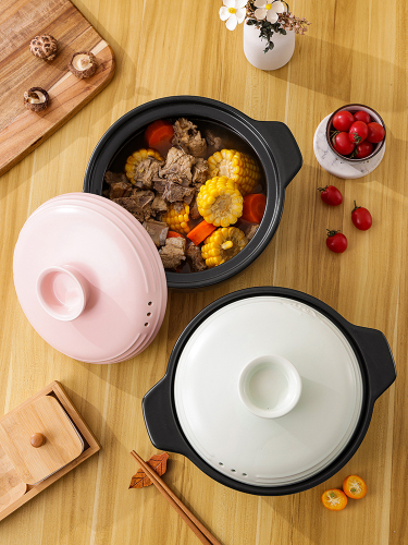 日式砂锅家用煲汤锅陶瓷炖锅耐高温燃气灶专用可干烧炖排骨汤锅