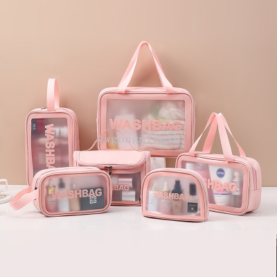 Transparent Cosmetic Bag Six-Piece SetpvcWash Bag Bath Swimming Beach Bag Internet CelebritypuFrosted bag