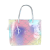 Trendy Sequined PVC Printed Handbag Street Cool Shopping Tote Bag Reflective Zipper Square Bag Gift Bag