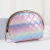 Laser Composite Coin Purse Colorful Embroidered Plaid Women's Shell Cosmetic Bag Large-Capacity Cosmetics Storage Bag
