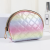 Laser Composite Coin Purse Colorful Embroidered Plaid Women's Shell Cosmetic Bag Large-Capacity Cosmetics Storage Bag