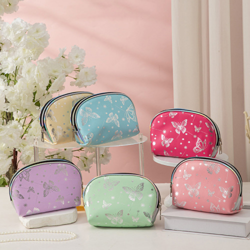 新款PU蝴蝶半圆化妆包旅行化妆用品收纳包便携旅游洗漱包跨境