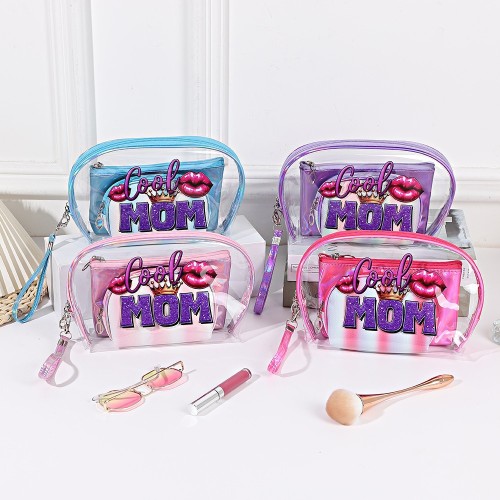 亚马逊跨境PVC透明字母化妆包大容量化妆品收纳包袋旅行洗漱包