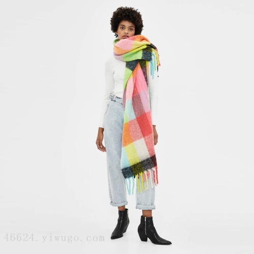 spot export scarf wholesale e-commerce live supply chain supply thick travel plaid scarf air conditioning shawl