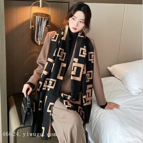 export scarf wholesale e-commerce live supply chain supply geometric jacquard high-speed woven spot scarf chart