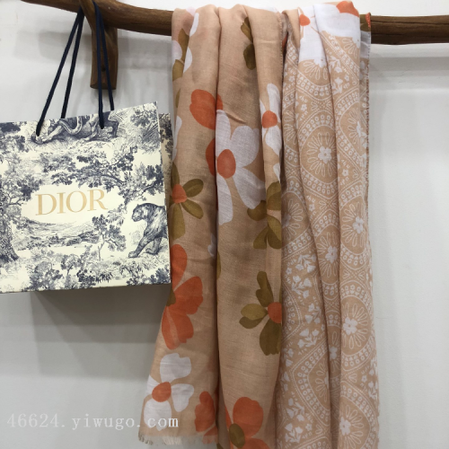 export scarf wholesale e-commerce live supply chain new spring and autumn thin spot printing double patchwork shiny cotton
