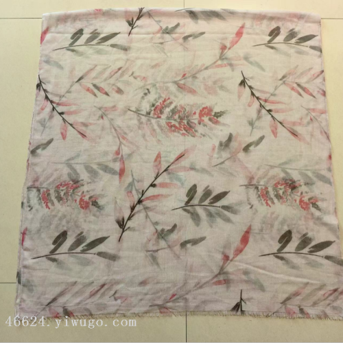 export scarf wholesale e-commerce live broadcast new spring and autumn thin style in stock printing sprigs flash size