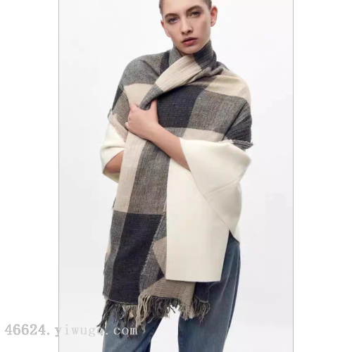export scarf wholesale e-commerce live supply supply chain new wool cotton double-sided plaid