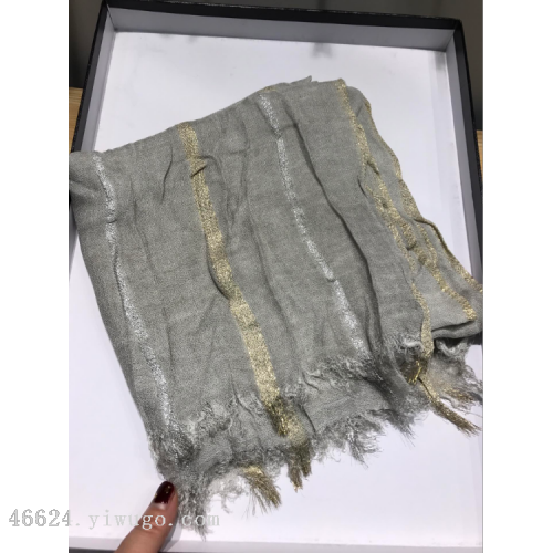 export scarf wholesale e-commerce live supply chain supply chain supply gold and silver silk vertical stripe rayon scarf