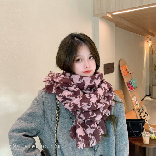 export scarf wholesale e-commerce live supply chain supply korean-style two-color big houndstooth