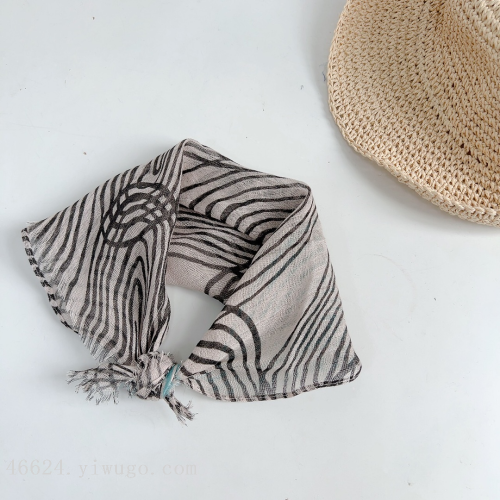 export scarf wholesale linen printed small square scarf e-commerce live supply chain supply