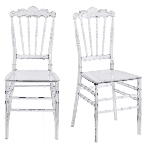 酒店宴会厅亚克力透明水晶椅婚庆礼堂户外活动塑料拿破仑竹节椅子