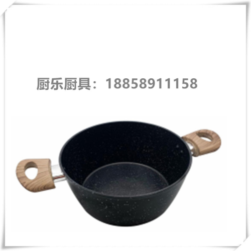 aluminum pot household imitation die-cast pot soup pot non-stick pot wood grain handle thickened double bottom single bottom maifan stone soup pot non-stick
