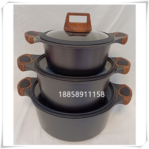 [hot selling in foreign trade] korean 6-piece non-stick pan set aluminum pan set gift pot high-end non-stick pan