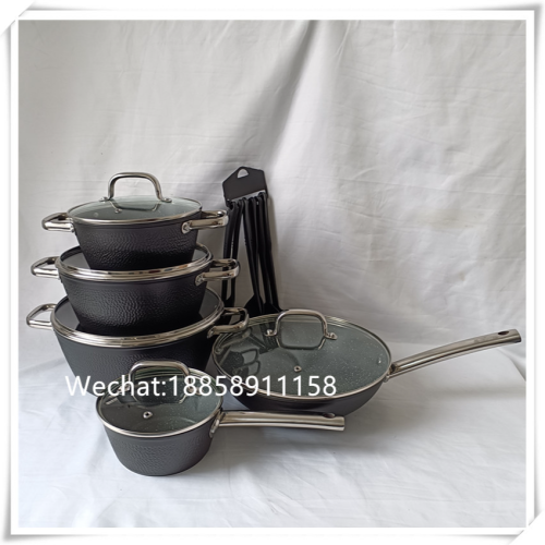 imitation die casting aluminum pot household stockpot frying pan milk pot 16-piece set household tableware in stock supply a large number of wholesale