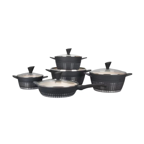 die-casting aluminum pot granite marble pot kitchen supplies pot set soup pot stew pot frying pan spot supply wholesale