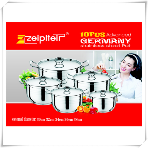 stainless steel 201 material 10-piece kitchen supplies household cookware stockpot in stock supply a large number of wholesale