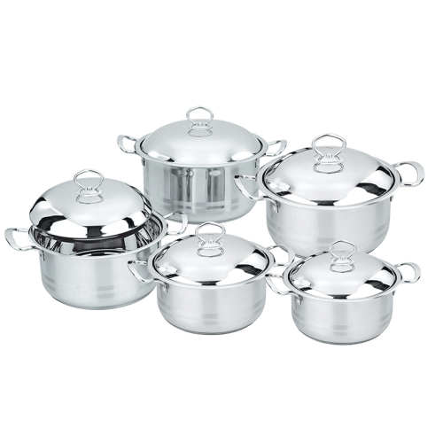 stainless steel compound bottom five-piece set with magnetic set pot soup pot household kitchen soup pot milk pot set pot