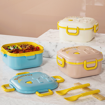 Double Deck Compartment Lunch Box Office Worker Student Girls Children Cute Microwave Oven Heated Lunch Box Bento Box