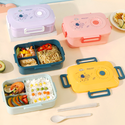 Children's Divided Lunch Box Microwaveable Heating Only for Pupils Food Grade Spaceman Large Capacity Bento Box