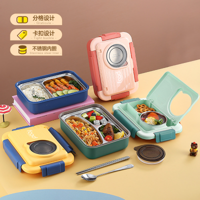 Space Capsule Stainless Steel Lunch Box Student Lunch Box with Tableware Lunch Box Office Worker Lunch Lunch Box
