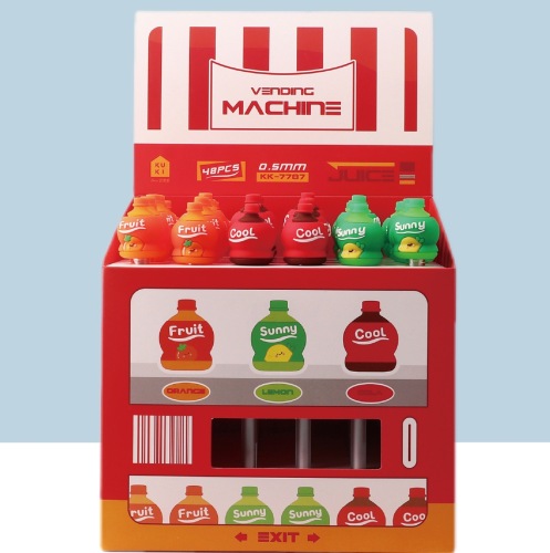 7787气泡果汁中性笔可爱创意韩国卡通学生文具批发黑色全针管