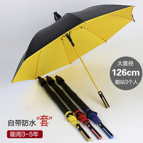 天贝防水套自动雨伞长柄超大号加固加厚抗风暴雨专用三双人男女伞