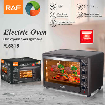 RAF European Cross-Border Electric Oven 50L Large Capacity Independent Temperature Control Household Multi-Functional Oven Visual Baking Oven