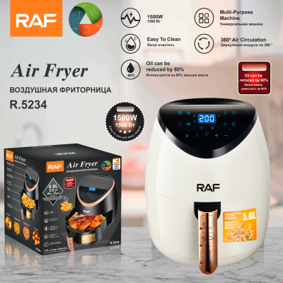 RAF European Standard Cross-Border Intelligent Touch Air Fryer 5.8L Large Capacity Home Automatic Intelligent Multifunctional