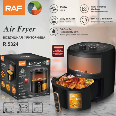 RAF European Standard Cross-Border Visual Air Fryer Automatic Electric Chips Machine Multi-Functional New Homehold Large Capacity