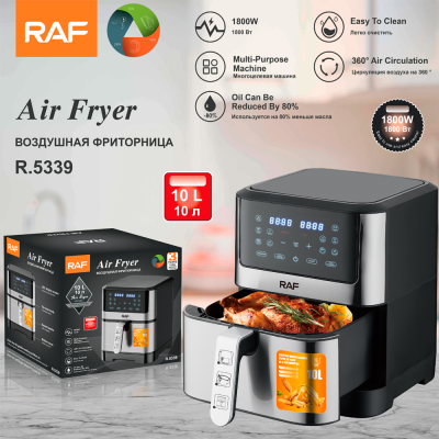 RAF European Cross-Border Air Fryer 10L Large Capacity Touch Screen Smart Home Oil-Free Frying Pan Electric Baking Cooking Pot
