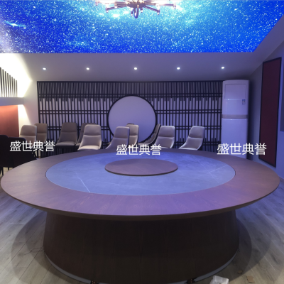 Seafood Hotel Electric Dining Table and Chair High-End Club New Turntable Desktop Flush Restaurant Box Large round Table