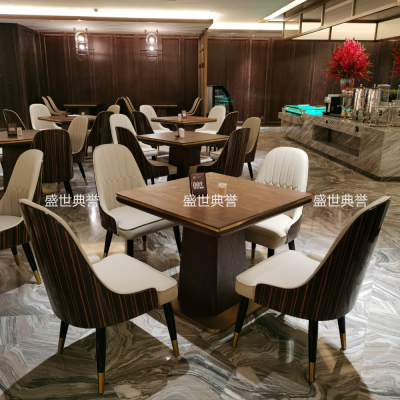 Western Dining Table and Chair Resort Restaurant Solid Wood Dining Table and Chair Breakfast Solid Wood Chair