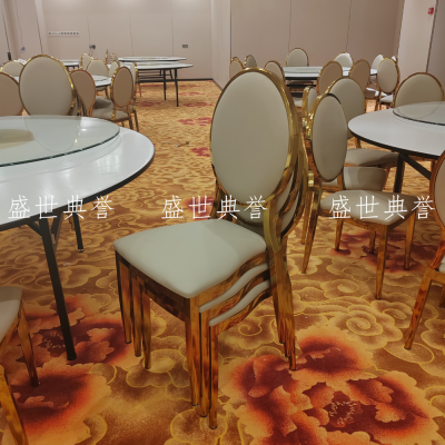 Banquet Center Dining Furniture Hotel Theme Wedding round Back Chair Foreign Trade Wedding Folding Tables and Chairs