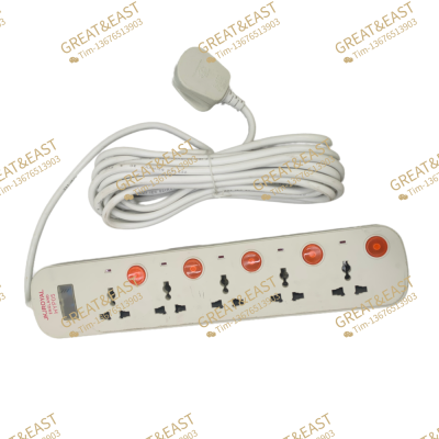 Multi-Functional Power Strip Household 4-Bit Patch Panel with Wire Switch Single Control Socket