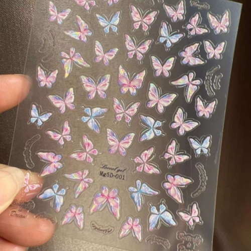 5d three-dimensional relief new shell butterfly nail stickers fingernail decoration ins internet celebrity wholesale manicures decoration finger stickers