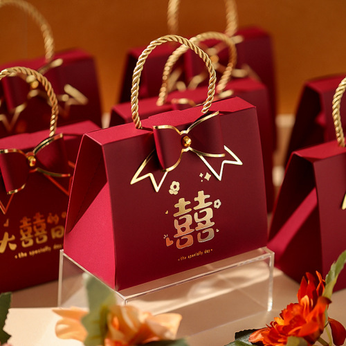 wedding candy box engagement gift box box wedding high-grade hand gift box tote bag gift box wholesale